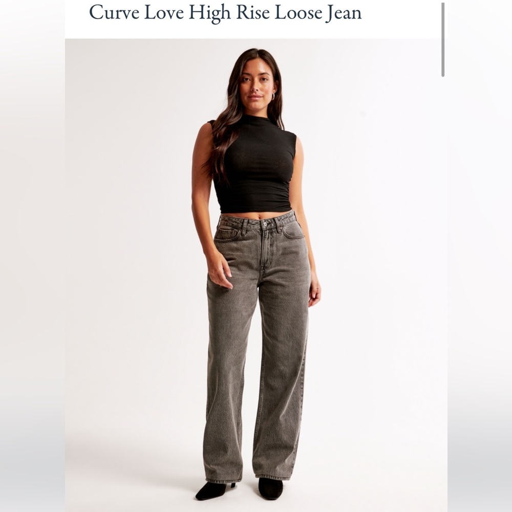 Abercrombie & Fitch curve love dark grey loose jeans size 28 regular length